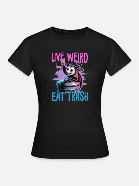 Funny Opossum - Frauen T-Shirt - Schwarz