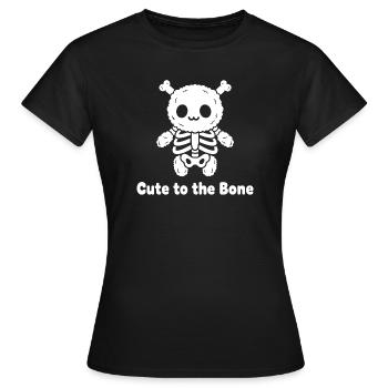 Niedlicher Knochenfreund - Frauen T-Shirt - Schwarz - Vorne - AI Model Female 172 dark (172cm)