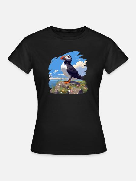 Puffin Papageientaucher - Frauen T-Shirt - Schwarz