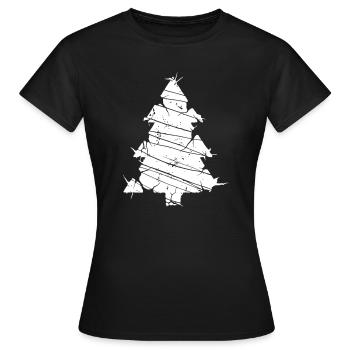 Tannenbaum Mosaik Splitter Kunst Vektor - Frauen T-Shirt - Schwarz - Vorne - AI Model Female 172 dark (172cm)