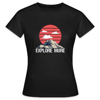 Explorer la montagne Explorer davantage - T-shirt Femme - noir - Devant - AI Model Female 172 dark (172cm)