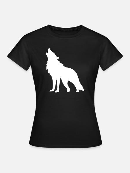 Wolf Silhouette - Frauen T-Shirt - Schwarz