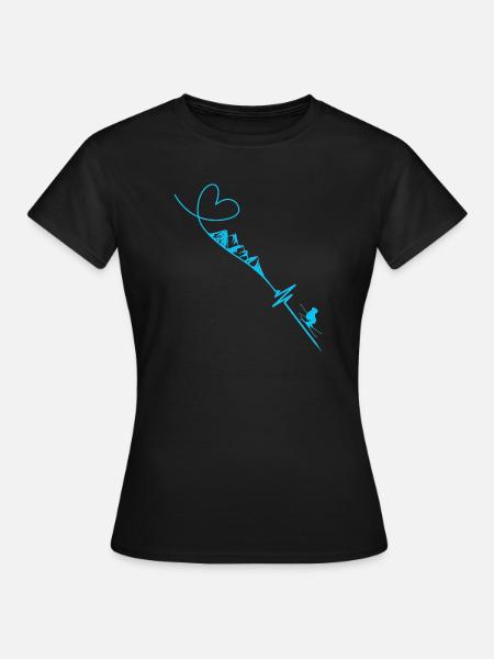 Skifahrer - Frauen T-Shirt - Schwarz