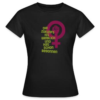 Die Zukunft ist weiblich - Frauen T-Shirt - Schwarz - Vorne - AI Model Female 172 dark (172cm)