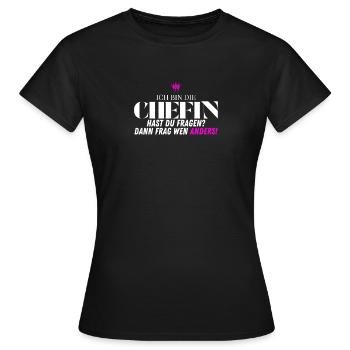 Chefin Frecher Bürohumor - Women's T-Shirt - black - Front - AI Model Female 172 dark (172cm)