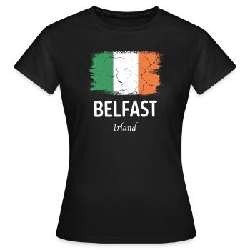 Belfast - Frauen T-Shirt - Schwarz - Vorne - AI Model Female 172 dark (172cm)