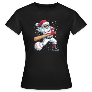 Santa Baseball Allstar - Frauen T-Shirt - Schwarz - Vorne - AI Model Female 172 dark (172cm)