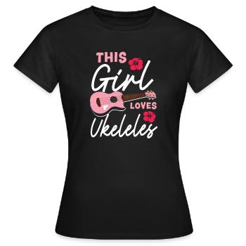 Ukulélé hawaïen Ukulélé Ukulélé Fille Ceci - T-shirt Femme - noir - Devant - AI Model Female 172 dark (172cm)