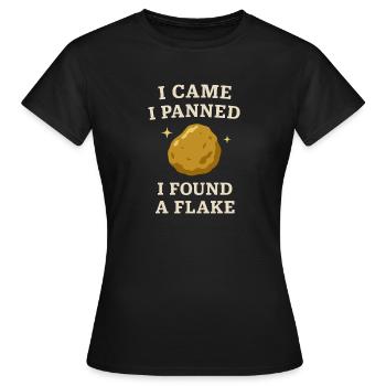 Goldwaschen Hobby Geschenk Creek Pan - Frauen T-Shirt - Schwarz - Vorne - AI Model Female 172 dark (172cm)