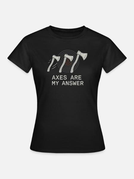 Frauen Axtwerfen Geschenk I Steckäxte - Frauen T-Shirt - Schwarz
