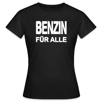 Benzin - Frauen T-Shirt - Schwarz - Vorne - AI Model Female 172 dark (172cm)