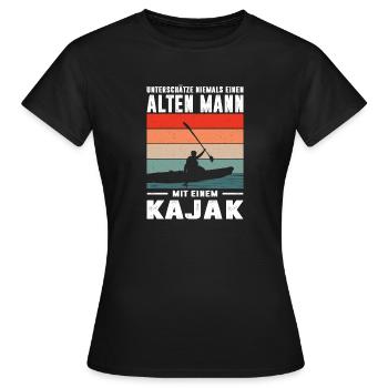 Kayakiste offre des tenues de kayak pour les sports nautiques - T-shirt Femme - noir - Devant - AI Model Female 172 dark (172cm)