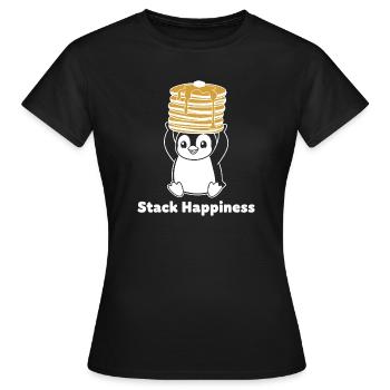 Stack Happiness Pinguin - Frauen T-Shirt - Schwarz - Vorne - AI Model Female 172 dark (172cm)