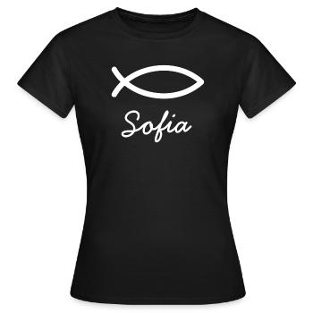 Sofia christlicher Name mit S Mädchenname Taufe - Frauen T-Shirt - Schwarz - Vorne - AI Model Female 172 dark (172cm)