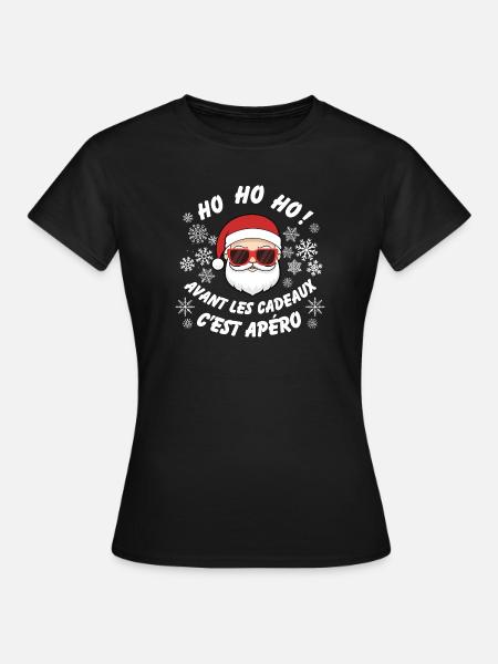 Weihnachts-Aperitif-Weihnachtsmann-Spaß - Frauen T-Shirt - Schwarz
