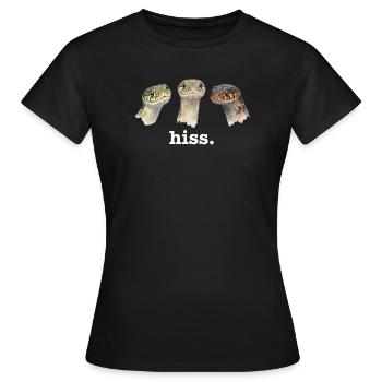 Schlangenzischen Lustiges Schlangenliebhaber Lusti - Frauen T-Shirt - Schwarz - Vorne - AI Model Female 172 dark (172cm)