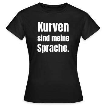 Les courbes sont mon langage - T-shirt Femme - noir - Devant - AI Model Female 172 dark (172cm)