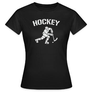 Hockey-Silhouette: Eiszeit auf dem Eis - Frauen T-Shirt - Schwarz - Vorne - AI Model Female 172 dark (172cm)