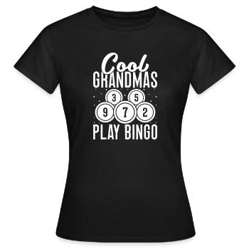 Bingo Player Cool Grandmas Play Bingo - Frauen T-Shirt - Schwarz - Vorne - AI Model Female 172 dark (172cm)