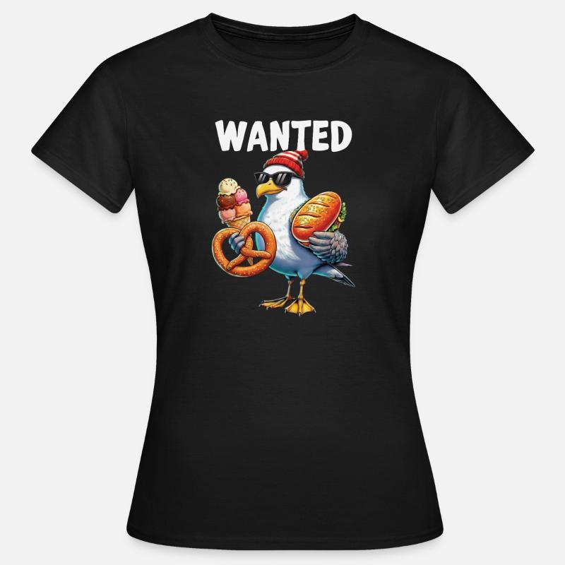 Gesucht Möwe Brezel Eiscreme - Women's T-Shirt - black