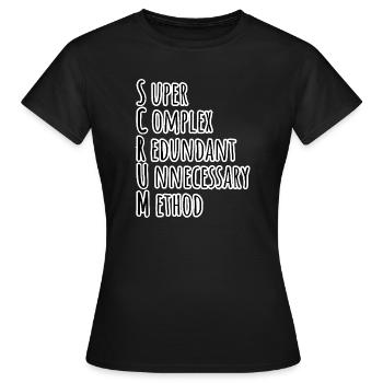 Scrum Master Daily Team Backlog Refinement! Agil! - Frauen T-Shirt - Schwarz - Vorne - AI Model Female 172 dark (172cm)