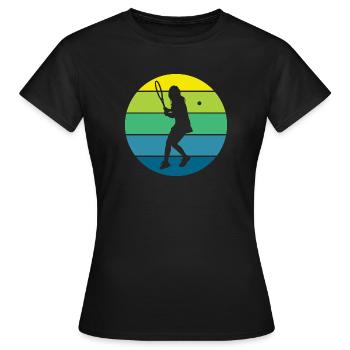 Tennis - Frauen T-Shirt - Schwarz - Vorne - AI Model Female 172 dark (172cm)