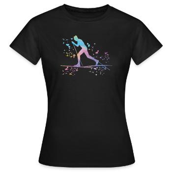 Ski de fond Ski de fond - T-shirt Femme - noir - Devant - AI Model Female 172 dark (172cm)