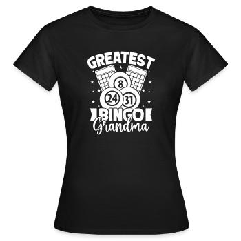 Joueuse de bingo Grand-mère Bingo - T-shirt Femme - noir - Devant - AI Model Female 172 dark (172cm)