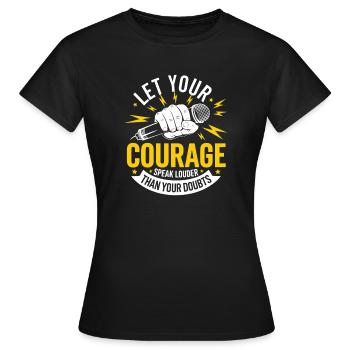 Poetry Slam Speak Loud Slam Poetry - Women's T-Shirt - black - Front - AI Model Female 172 dark (172cm)