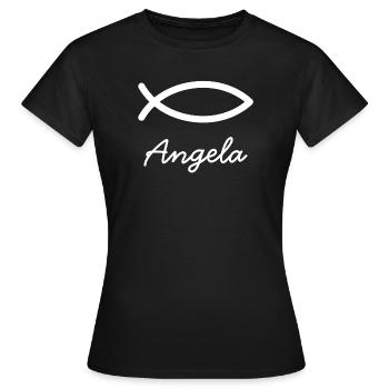 Angela christlicher Name mit A Mädchenname Taufe - Frauen T-Shirt - Schwarz - Vorne - AI Model Female 172 dark (172cm)