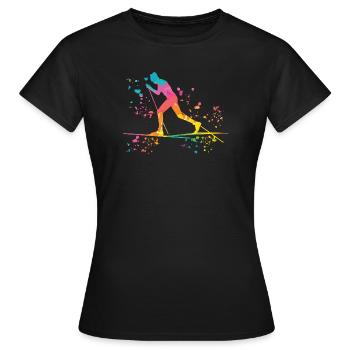 Ski de fond Ski de fond - T-shirt Femme - noir - Devant - AI Model Female 172 dark (172cm)