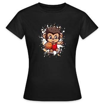 Basketball Affe Streetball - Frauen T-Shirt - Schwarz - Vorne - AI Model Female 172 dark (172cm)