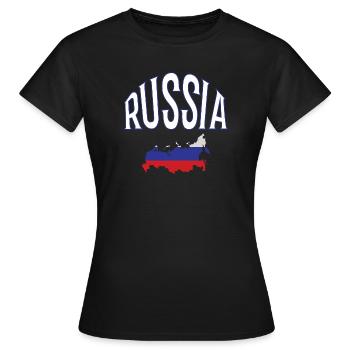Russia - Women's T-Shirt - black - Front - AI Model Female 172 dark (172cm)