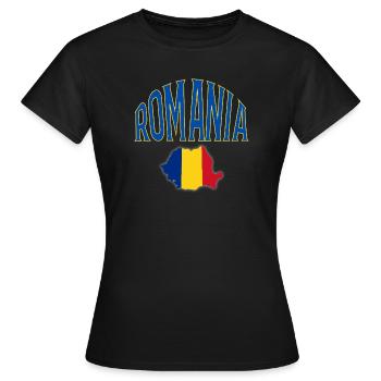 Roumanie - T-shirt Femme - noir - Devant - AI Model Female 172 dark (172cm)