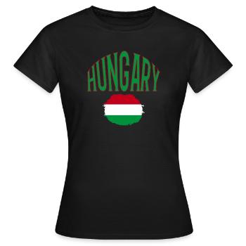 Hongrie - T-shirt Femme - noir - Devant - AI Model Female 172 dark (172cm)