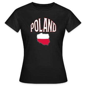 Pologne - T-shirt Femme - noir - Devant - AI Model Female 172 dark (172cm)