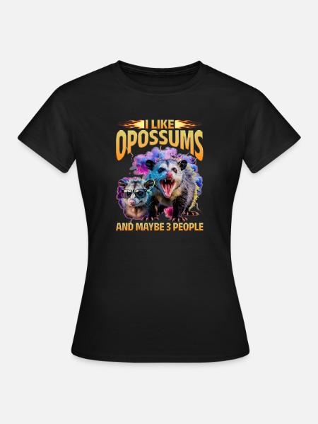 Funny Opossum - Frauen T-Shirt - Schwarz