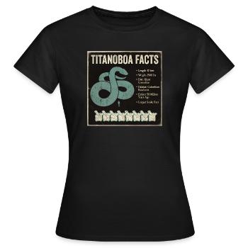 Faits sur Titanoboa : Plus grand serpent de la préhistoire - T-shirt Femme - noir - Devant - AI Model Female 172 dark (172cm)