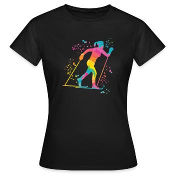 Ski de fond Ski de fond - T-shirt Femme - noir - Devant - AI Model Female 172 dark (172cm)
