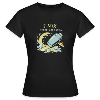 Shaker Stuck Mixologue débutant - T-shirt Femme - noir - Devant - AI Model Female 172 dark (172cm)