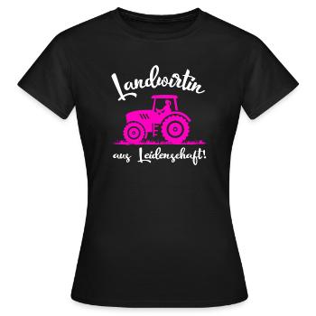 Farmer Out of Passion Agriculture Sayings - Women's T-Shirt - black - Front - AI Model Female 172 dark (172cm)