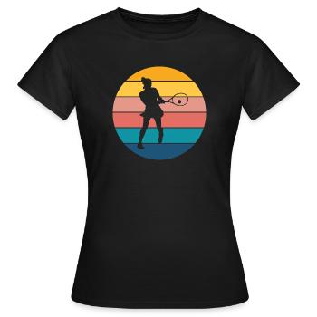 Tennis - Frauen T-Shirt - Schwarz - Vorne - AI Model Female 172 dark (172cm)