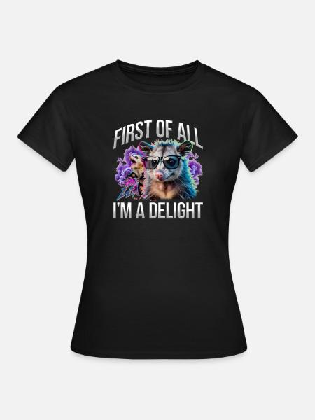 Funny Opossum - Frauen T-Shirt - Schwarz