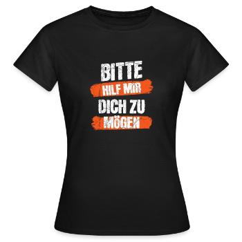 Hilf mir dich zu mögen - Frauen T-Shirt - Schwarz - Vorne - AI Model Female 172 dark (172cm)