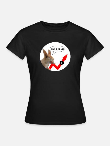 Finanzshirt Eichhörnchen Buy & Hold - Frauen T-Shirt - Schwarz