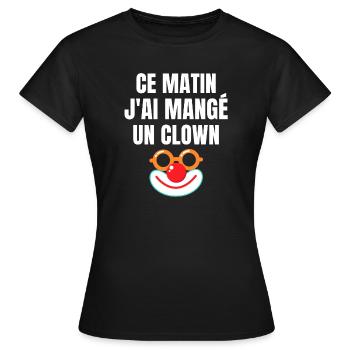 Clown, lustige Phrasen, Humor, lustig - Frauen T-Shirt - Schwarz - Vorne - AI Model Female 172 dark (172cm)