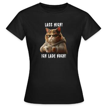 Grumpy Katze mit Kaffee Hoodie Morgenmuffel - T-shirt Femme - noir - Devant - AI Model Female 172 dark (172cm)