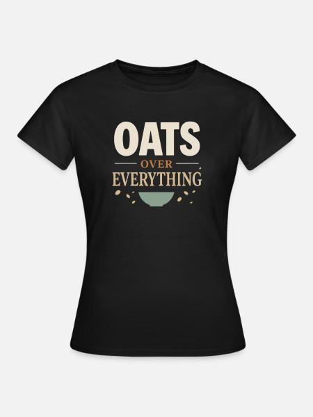Haferbrei Frühstückskultur Overnight - Frauen T-Shirt - Schwarz