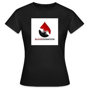 Emblem der Blutspendehände - Frauen T-Shirt - Schwarz - Vorne - AI Model Female 172 dark (172cm)