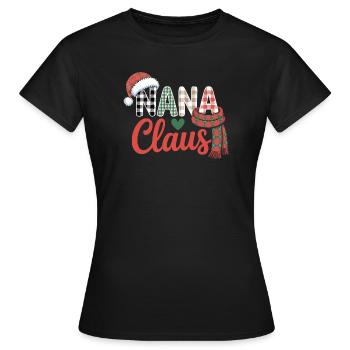 Nana Claus Christmas  - Women's T-Shirt - black - Front - AI Model Female 172 dark (172cm)